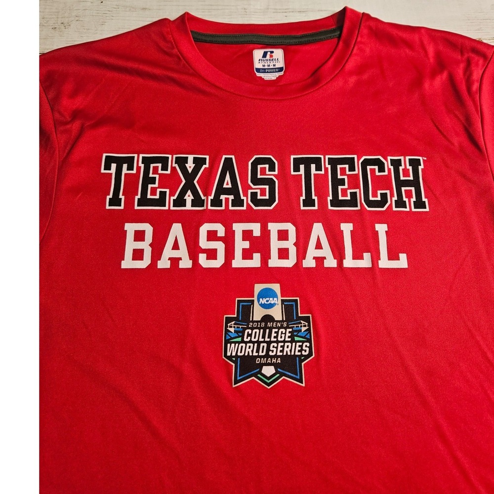 Russell Athletic Texas Tech Red Raiders Baseball 2018 CWS Omaha Shirt Mens M